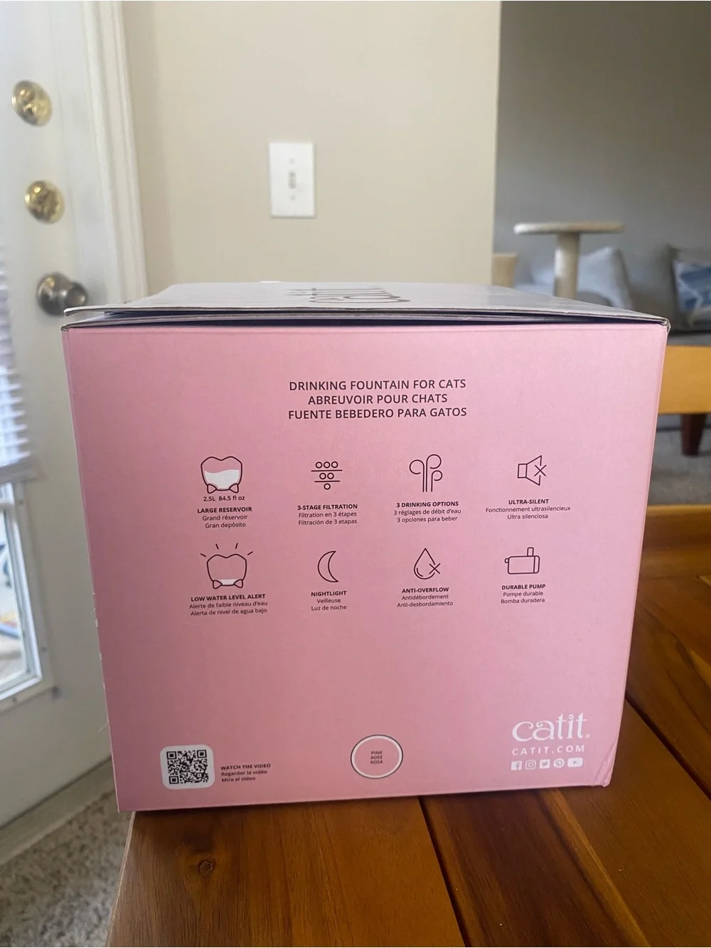 PiXi Pink Cat Drinking Fountain by
